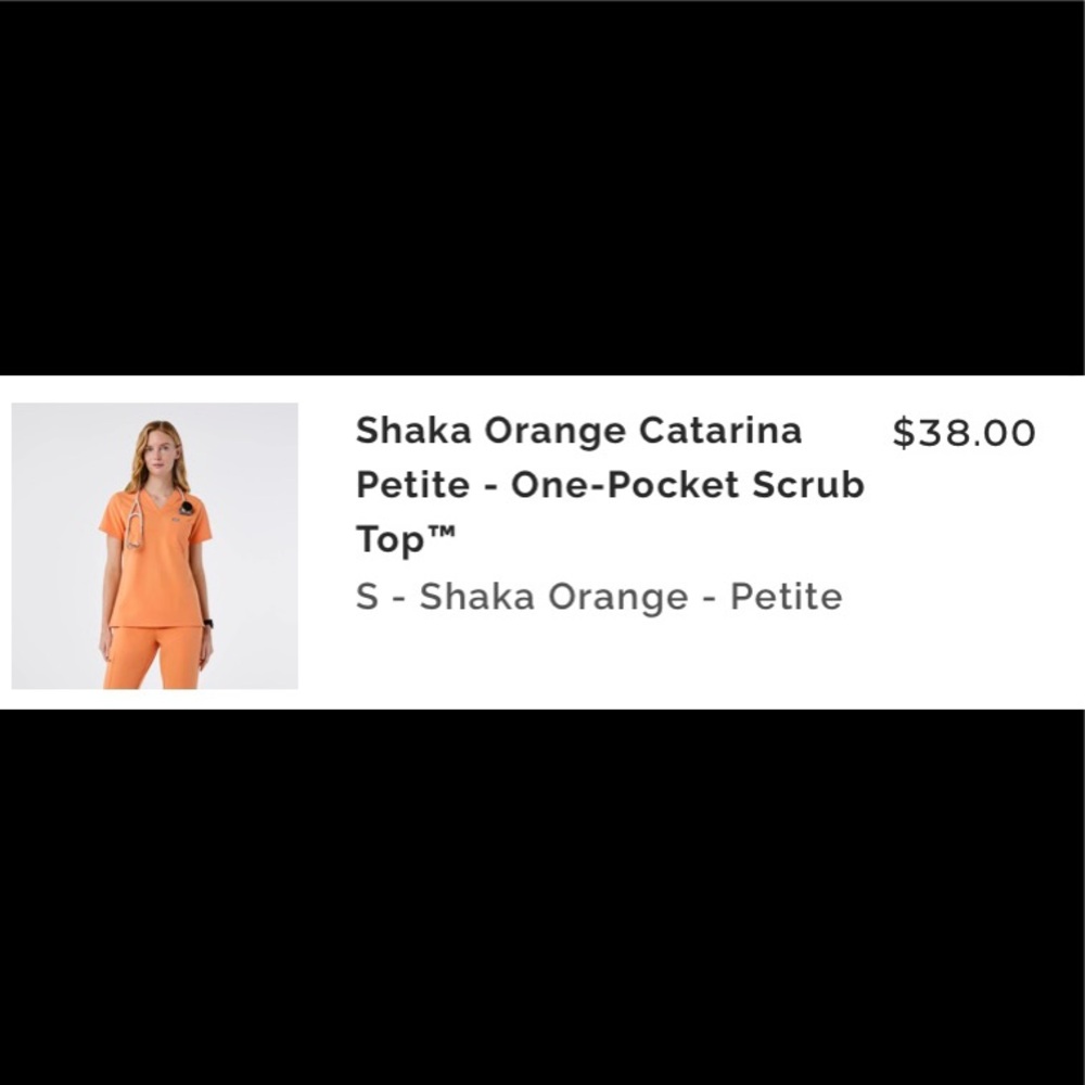 FIGS Catarina Petite Small scrub top Shaka Orange